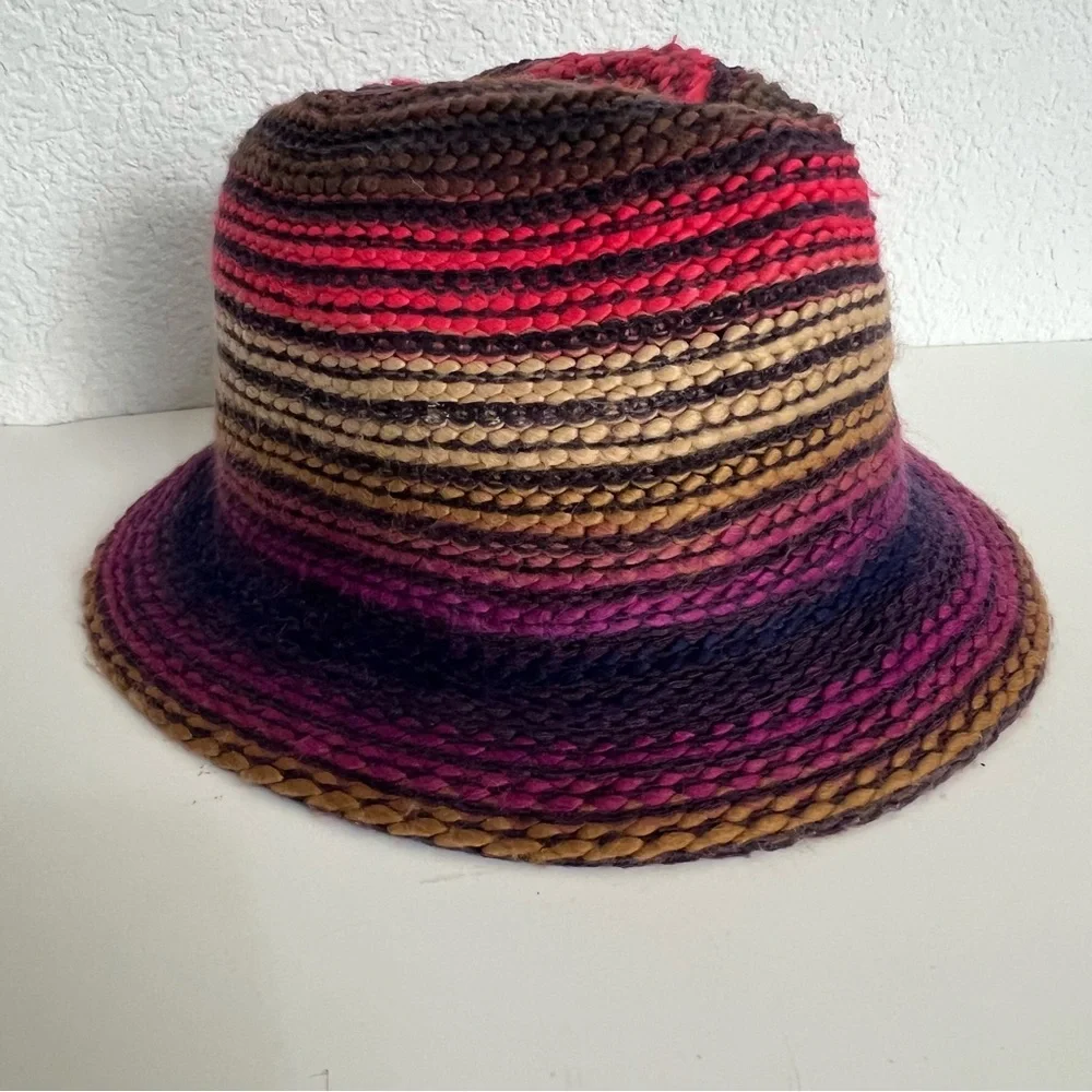 Roxy Multicolor Cross Paths Fedora Hat Weaved Unisex One Size